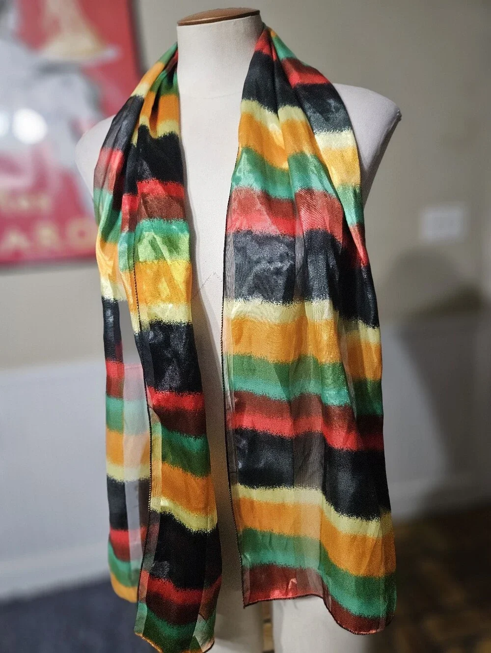 Striped Satin Scarf
